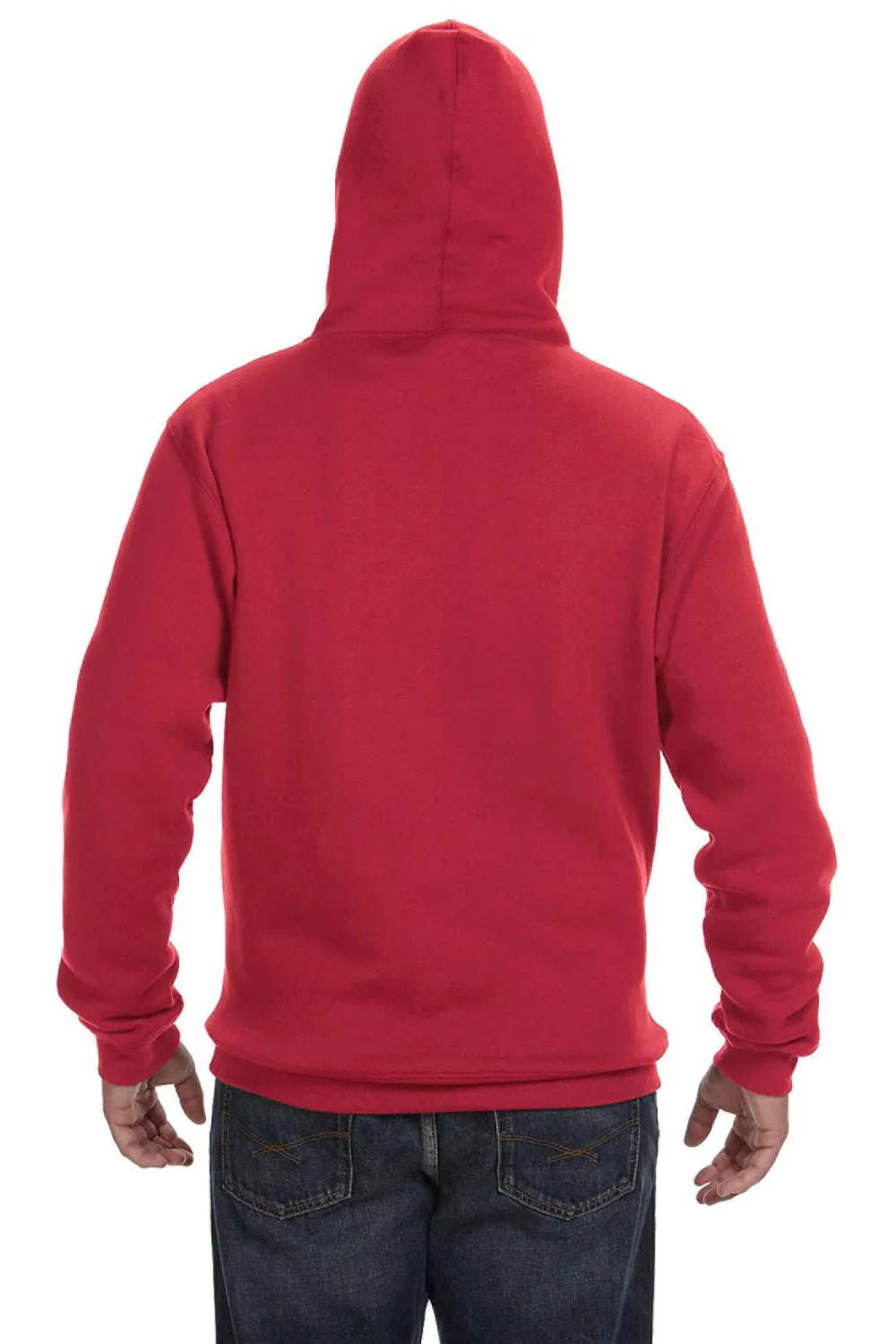 J America Sweat à capuche en polaire premium pour hommes avec poche kangourou - Rouge