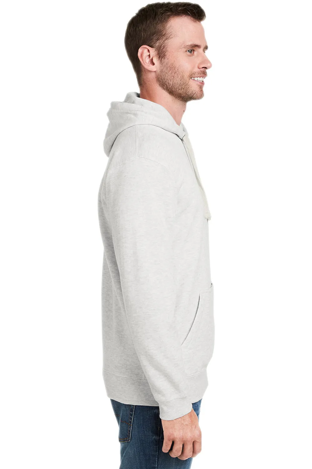 J America Sweat à capuche pour hommes avec poche kangourou - Gris chiné oatmeal