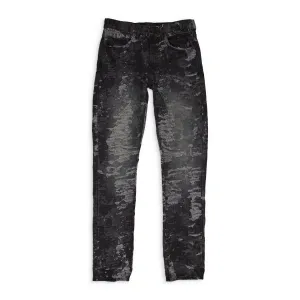 JEAN SKINNY NOIR JACQUARD DROIT ET FIN