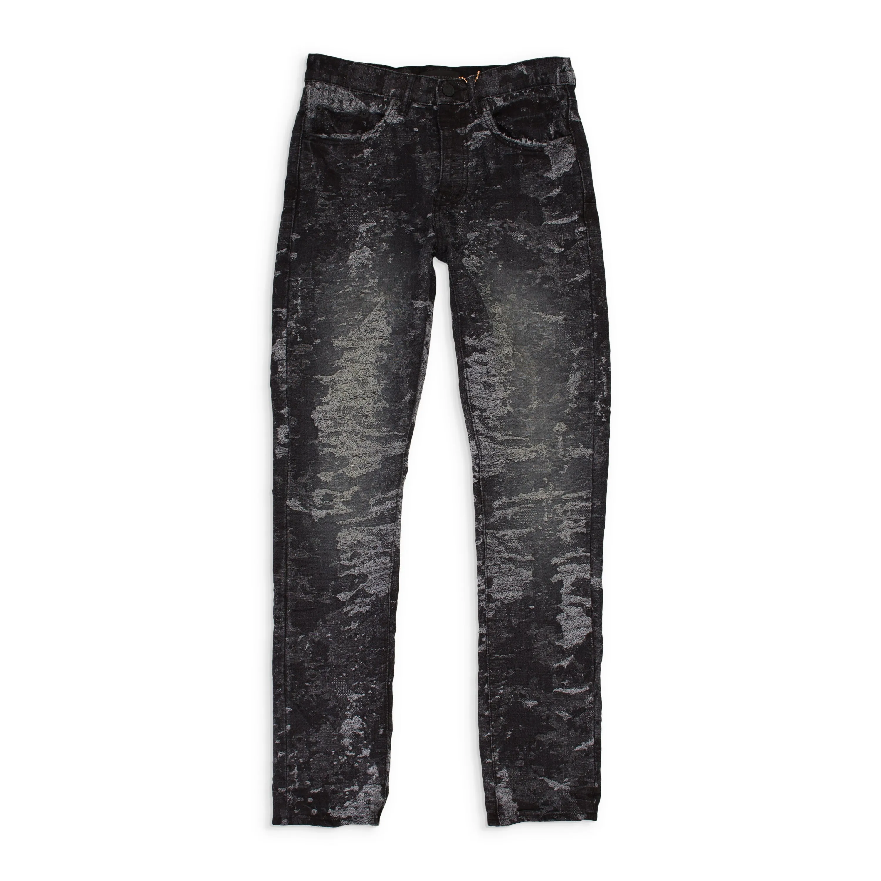 JEAN SKINNY NOIR JACQUARD DROIT ET FIN