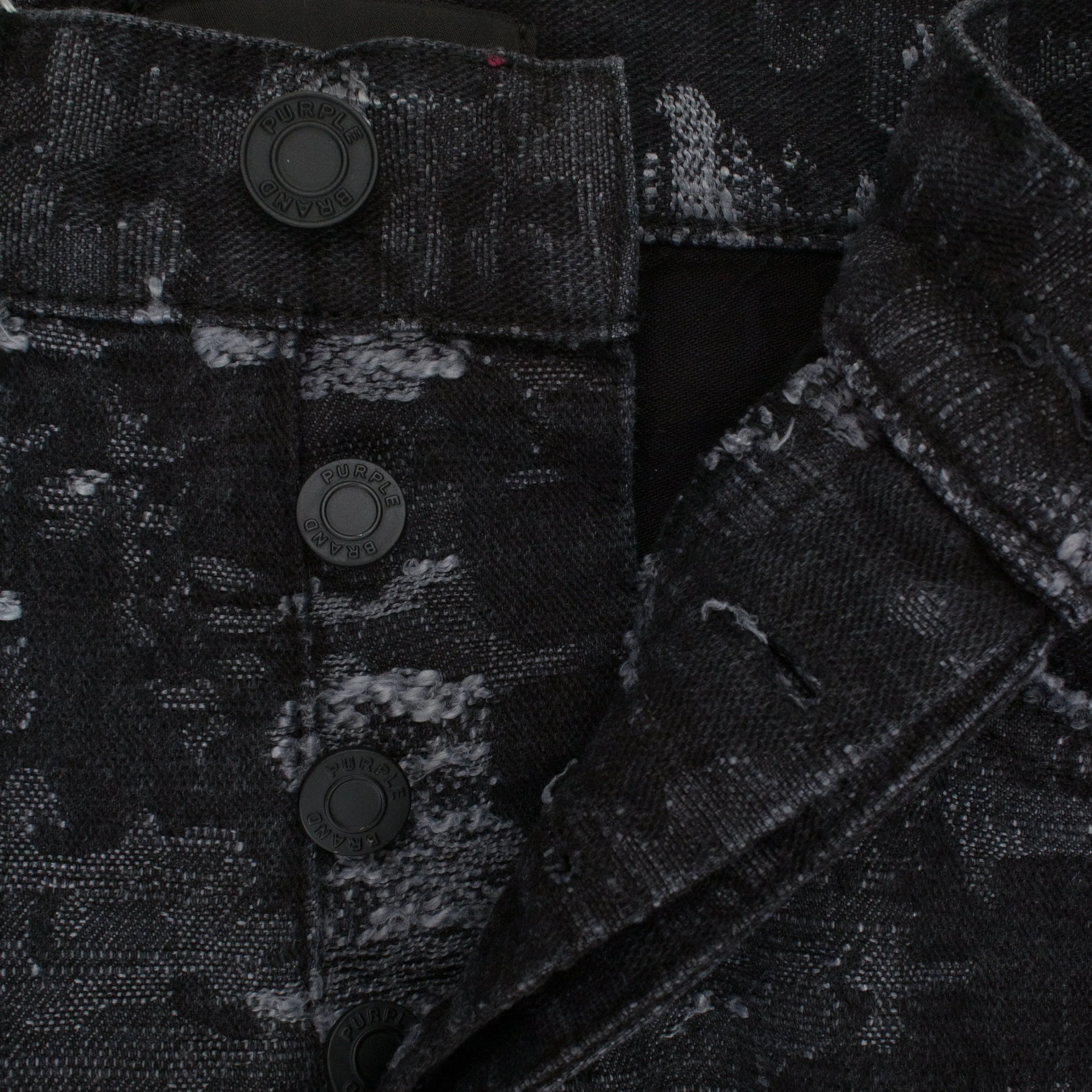 JEAN SKINNY NOIR JACQUARD DROIT ET FIN