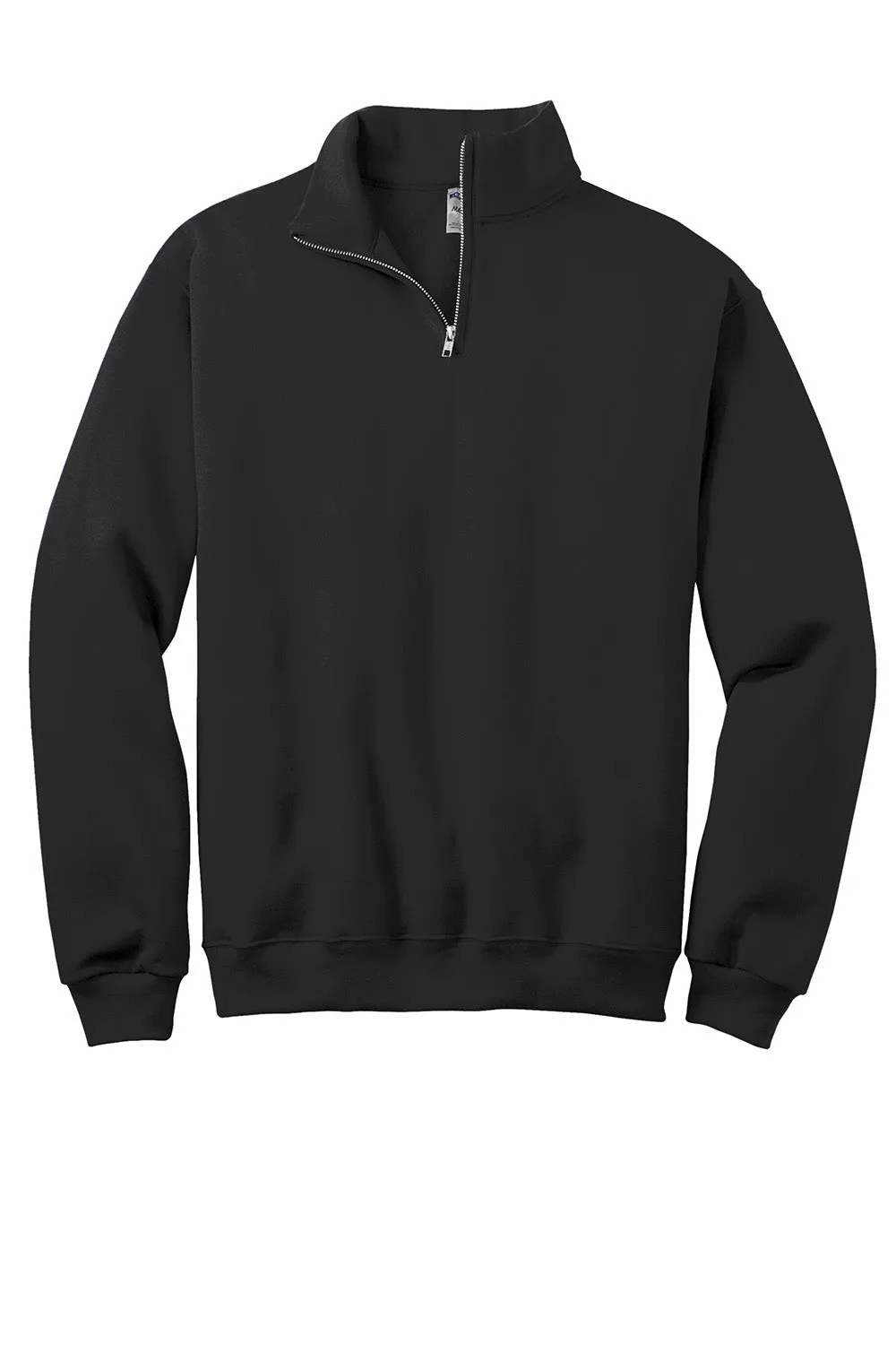 Pull en polaire résistant aux boulochages Jerzees NuBlend pour hommes - 1/4 zip - Noir