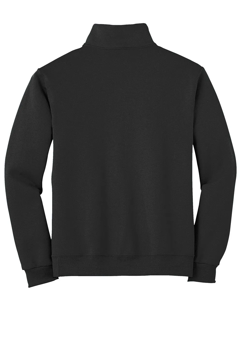 Pull en polaire résistant aux boulochages Jerzees NuBlend pour hommes - 1/4 zip - Noir