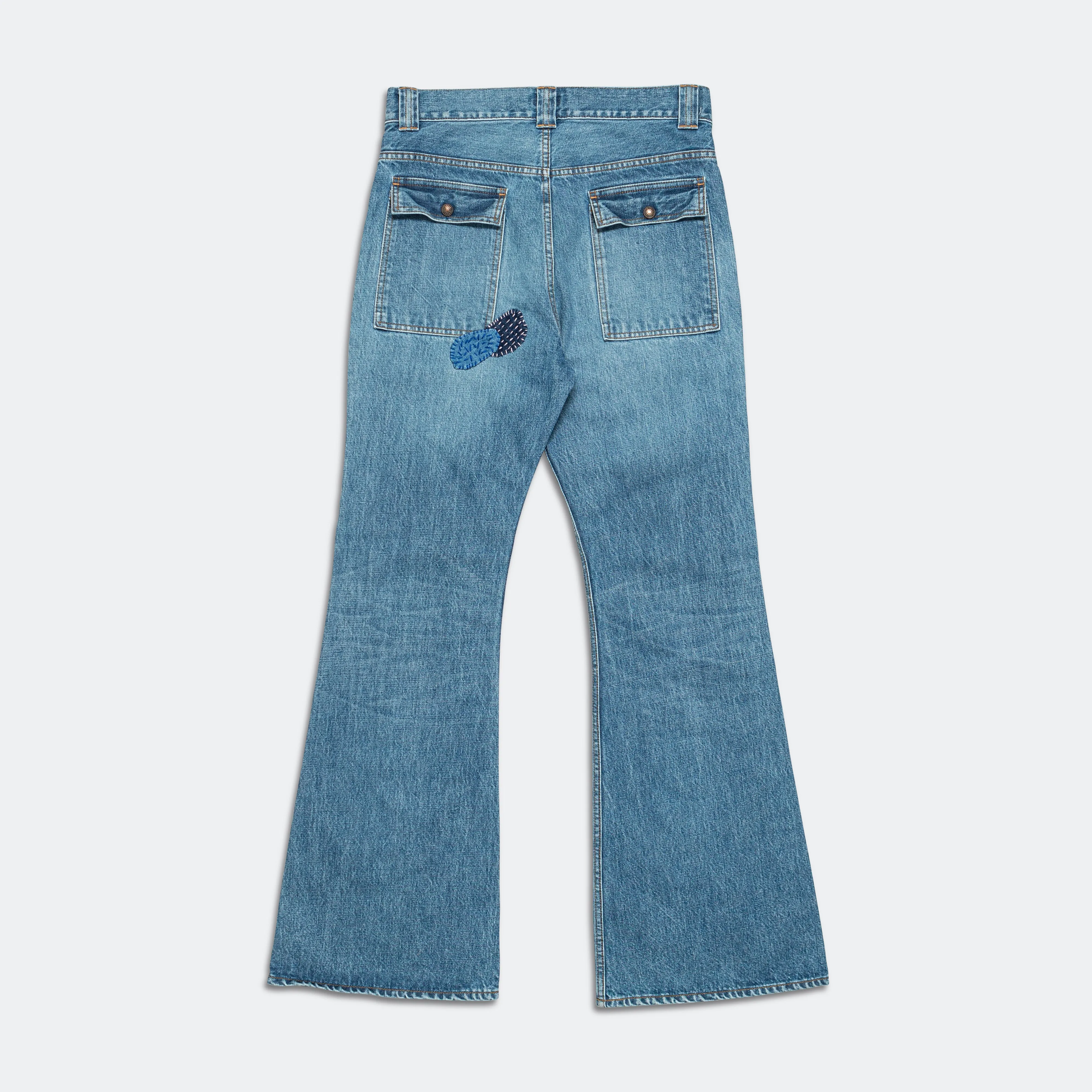 Kapital Clothing Pantalon Flare BUSH en Denim 14oz (Broderie CACTUS) - Pro