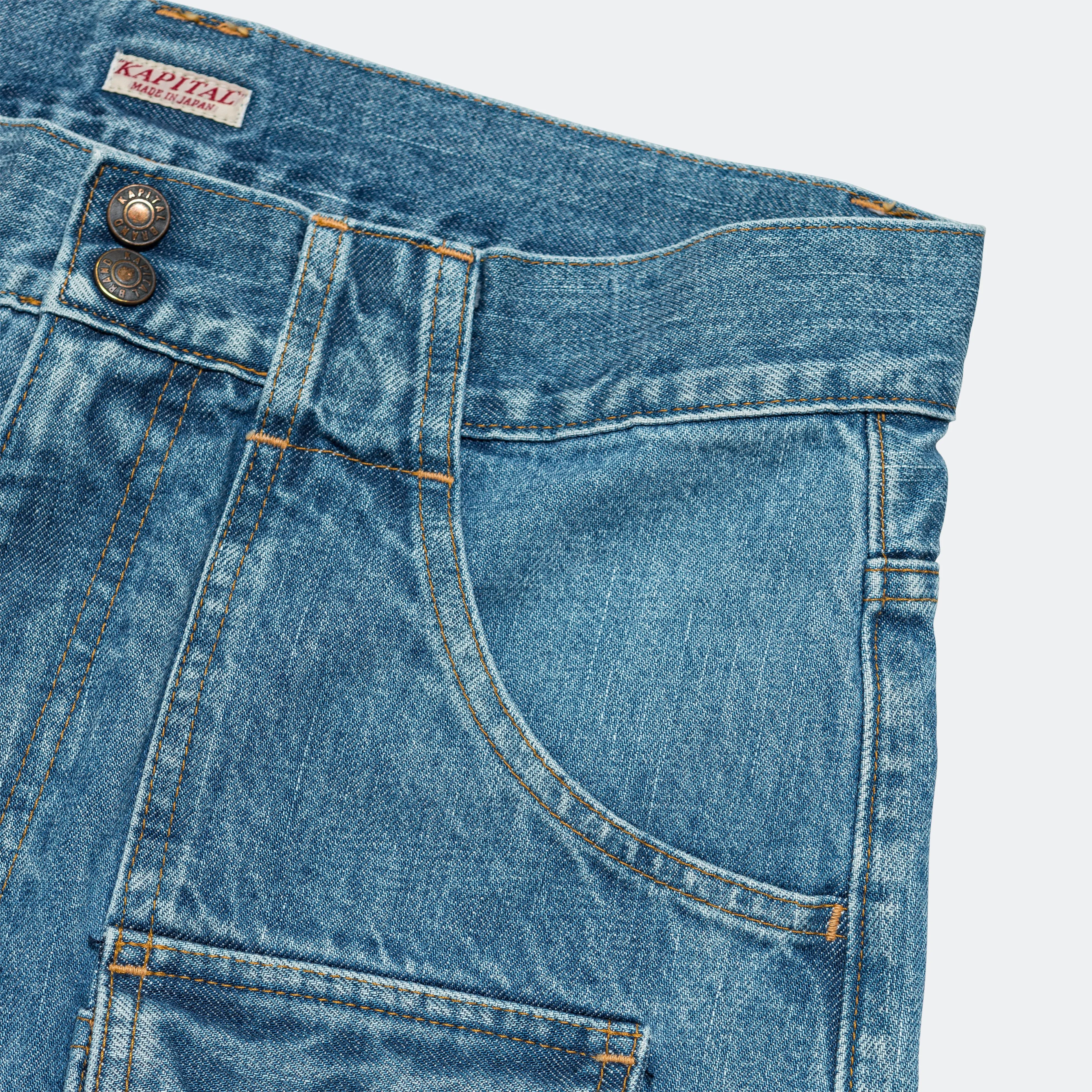 Kapital Clothing Pantalon Flare BUSH en Denim 14oz (Broderie CACTUS) - Pro