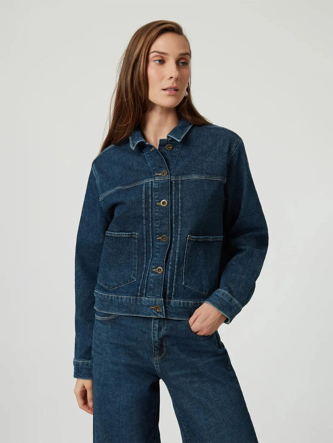 Veste en denim Laurel - Denim bleu foncé Mavi Clothing
