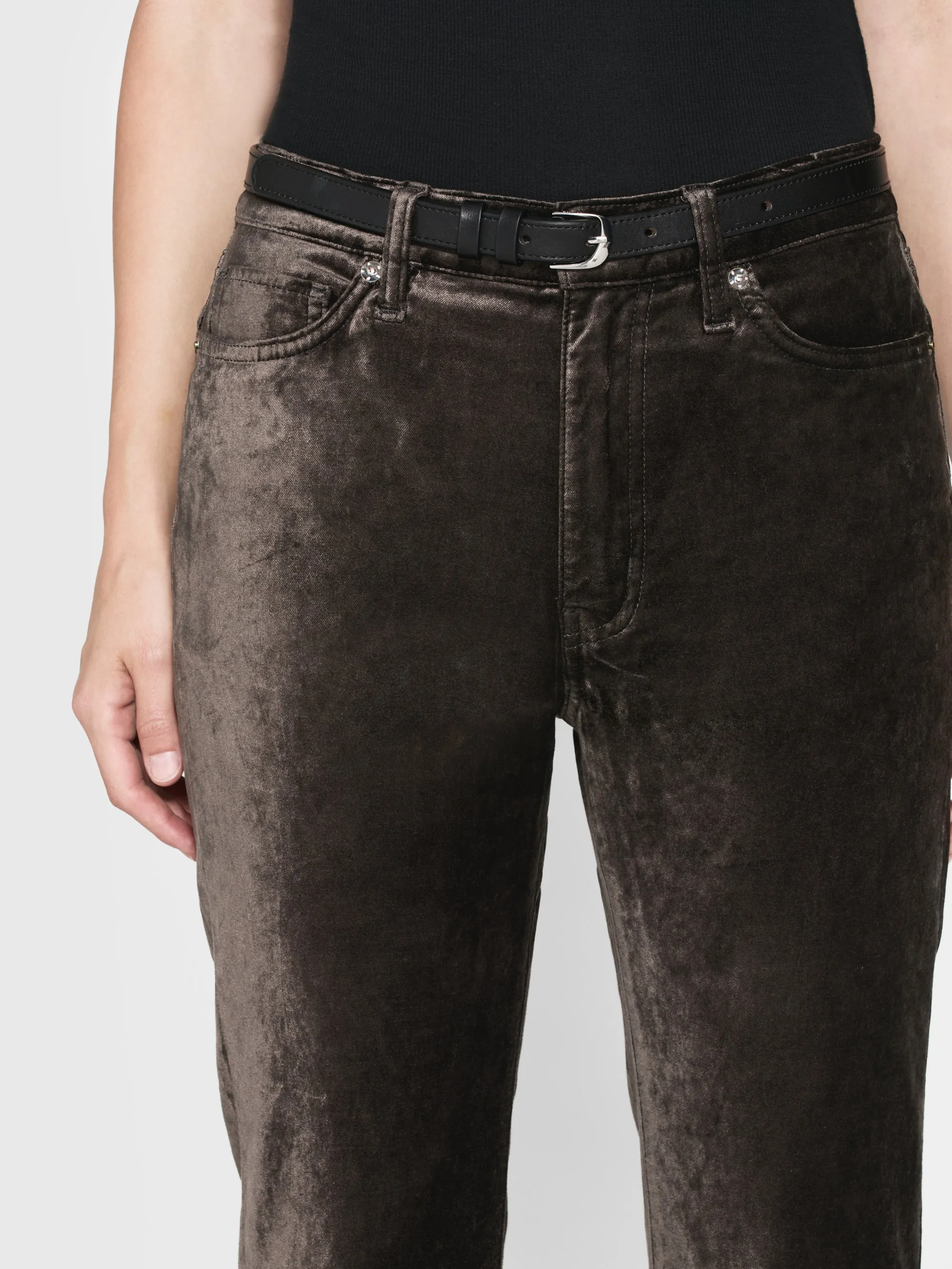 Le Crop Mini Boot Velvet -- Velours Comète