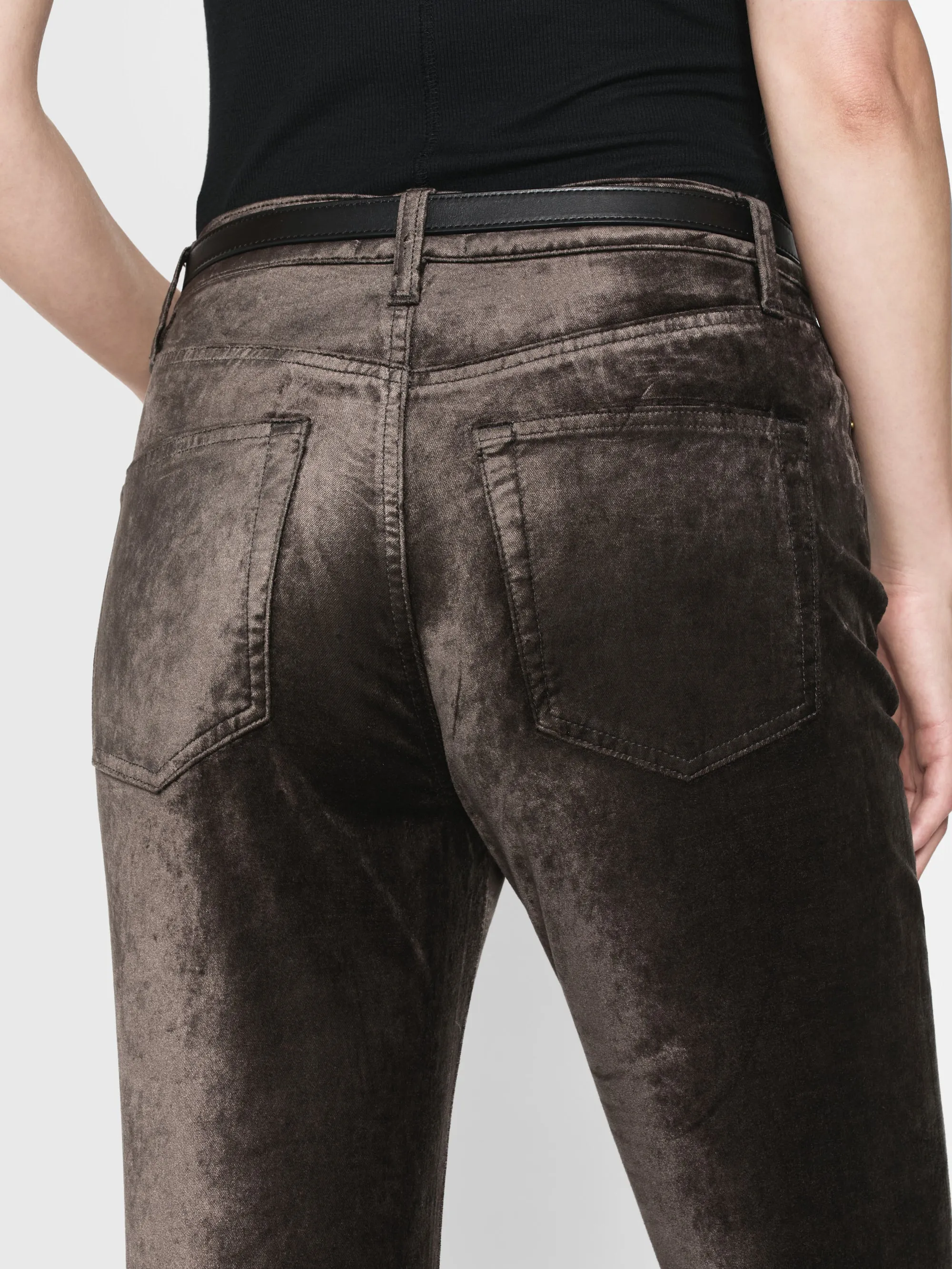 Le Crop Mini Boot Velvet -- Velours Comète
