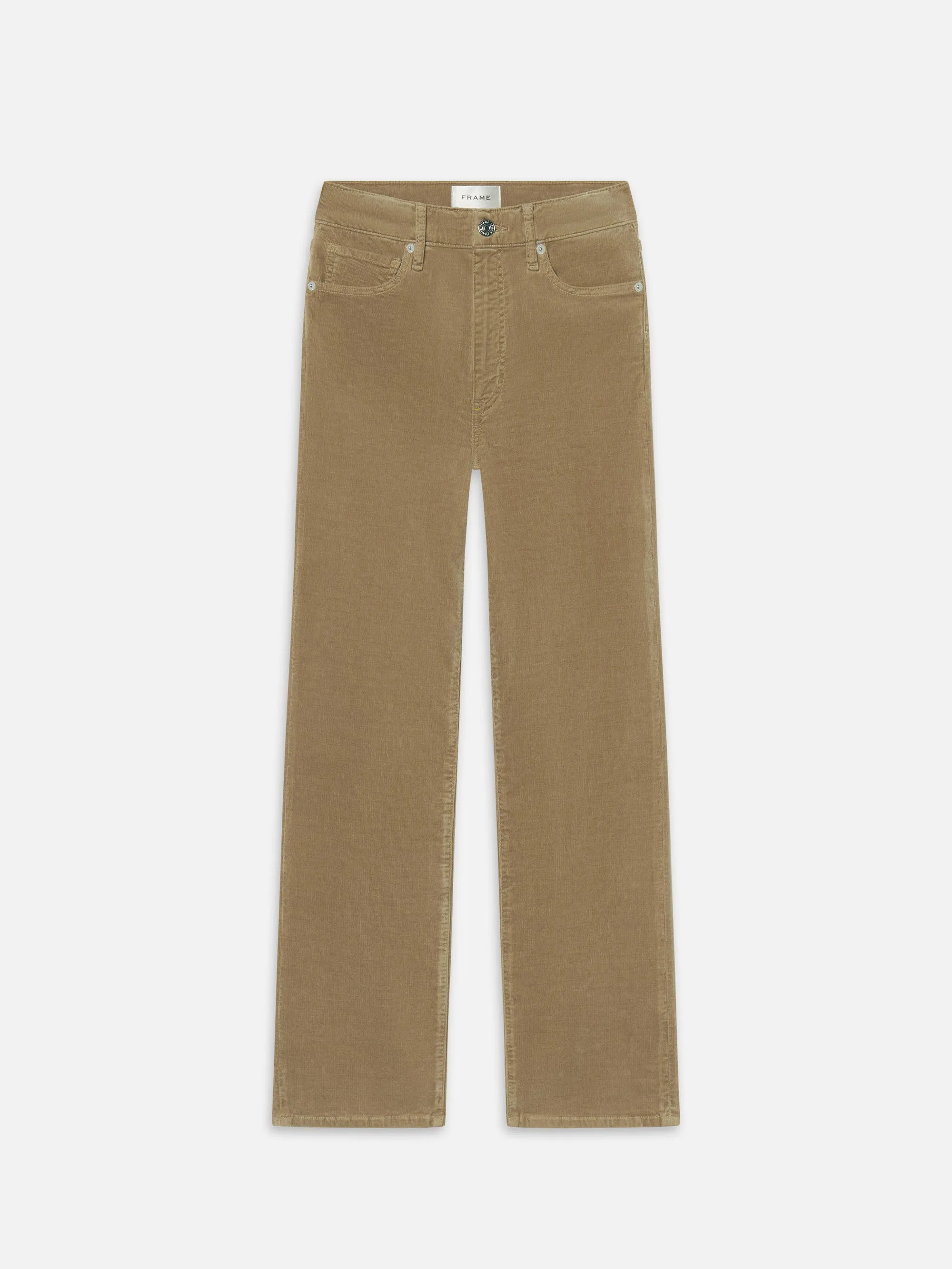 Le Pantalon droit élégant en velours côtelé - Beige clair