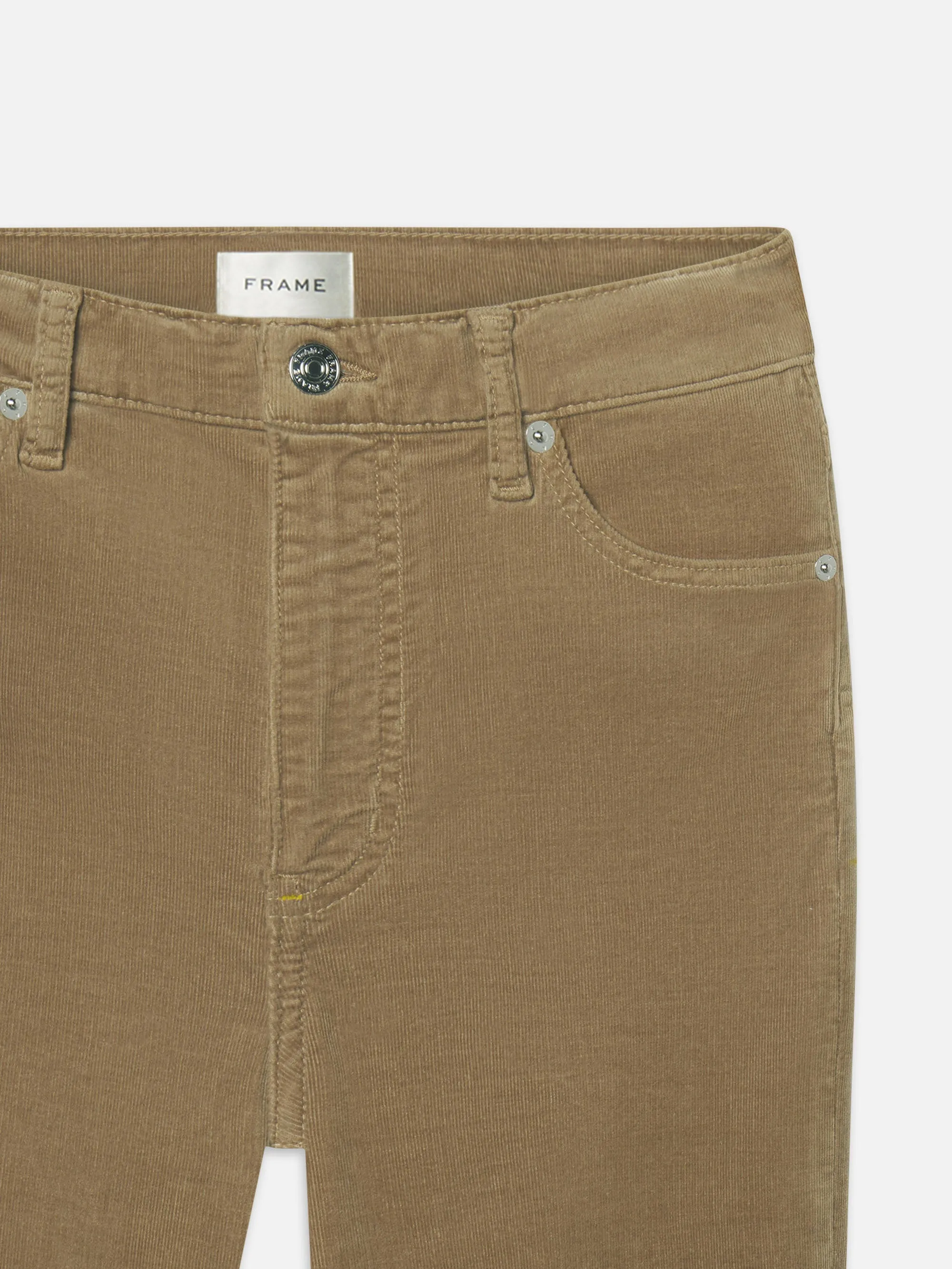 Le Pantalon droit élégant en velours côtelé - Beige clair