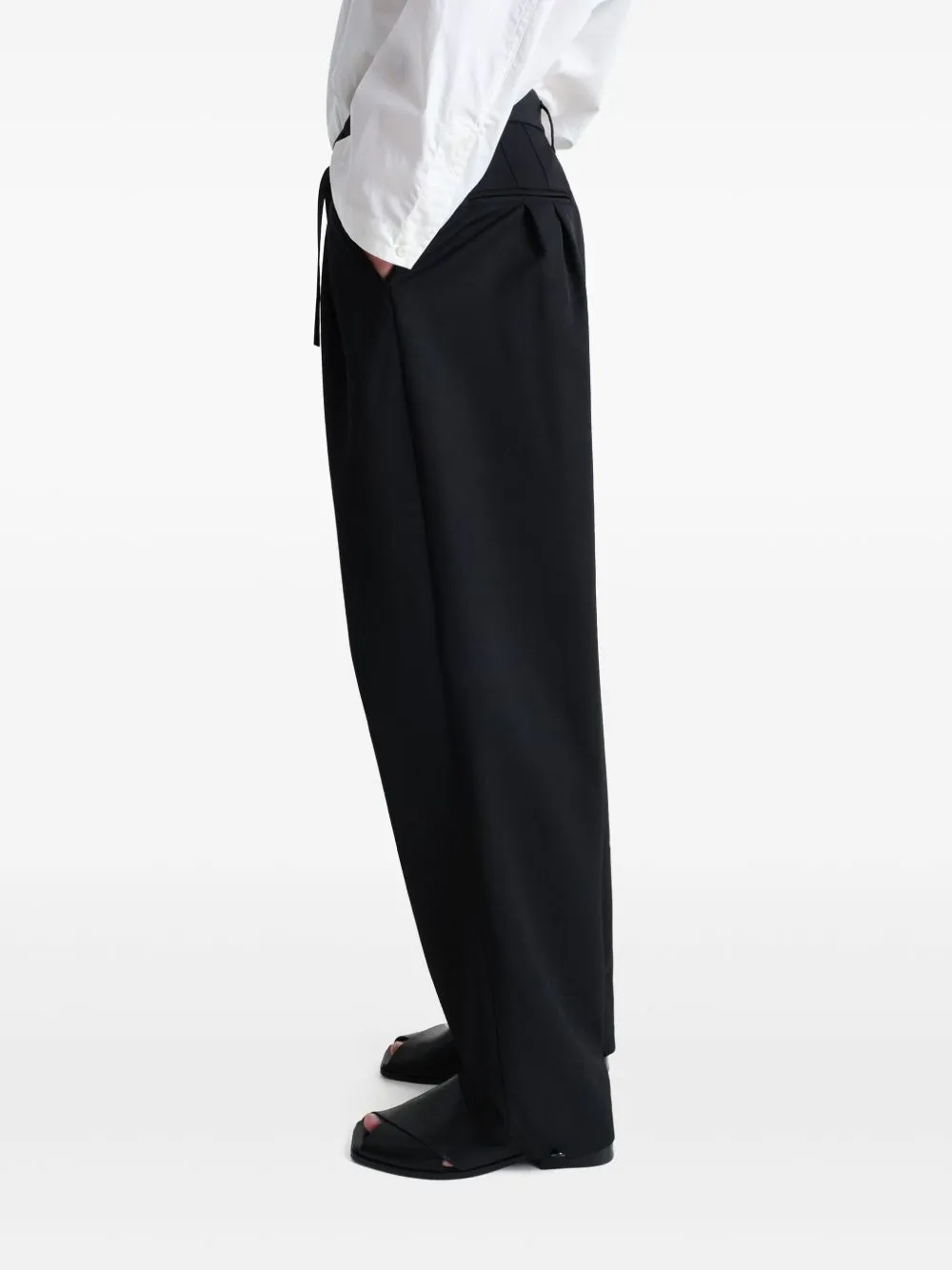 LEMAIRE - Pantalon à plis avec cordon de serrage pour homme