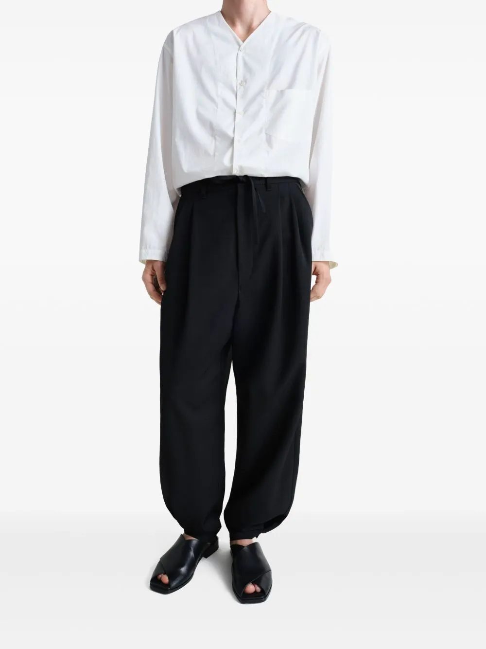 LEMAIRE - Pantalon à plis avec cordon de serrage pour homme