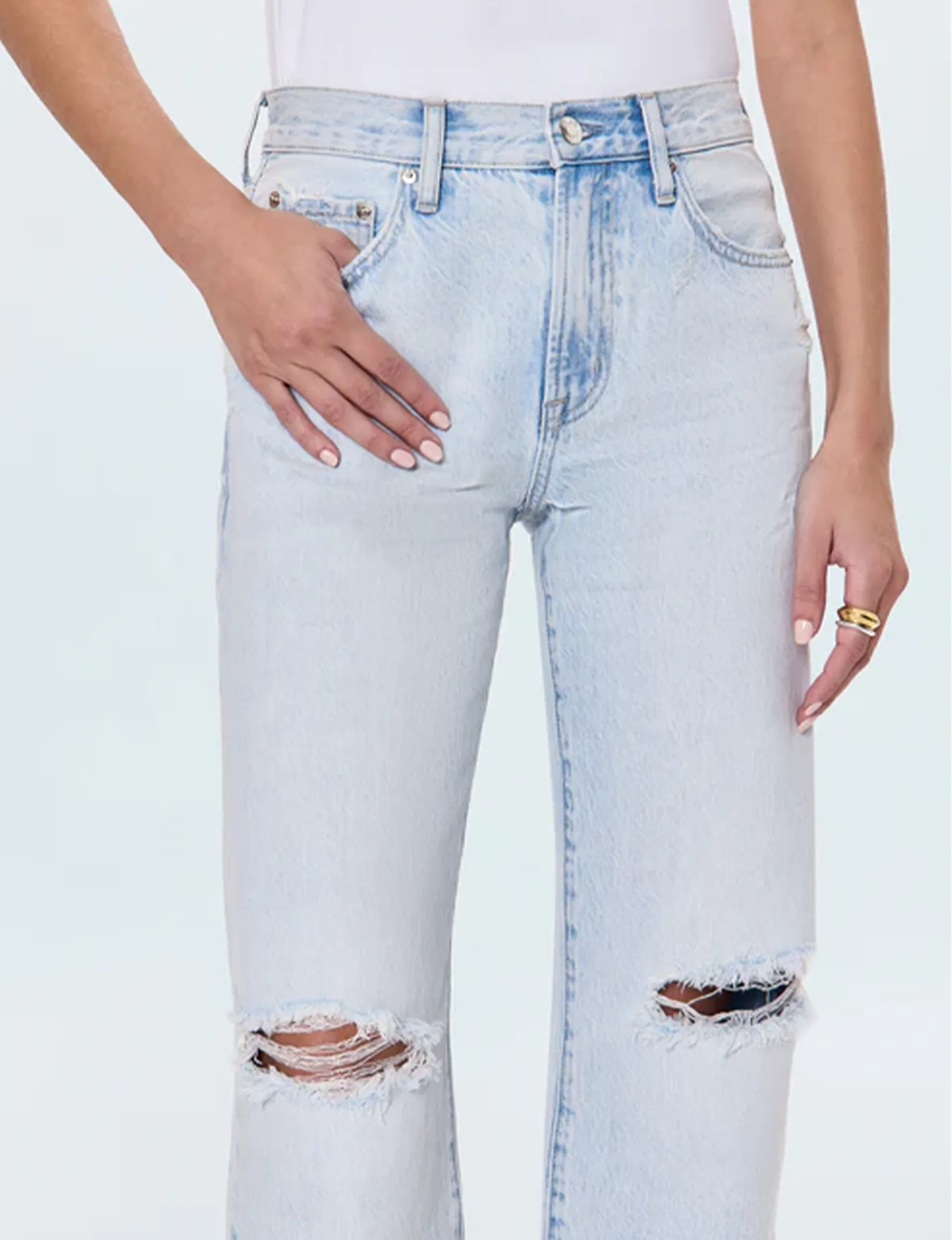 Lexi Relaxed Straight Jeans, Vêtements Solstice Effilochés_pistola