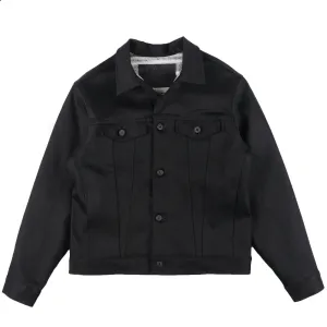 Veste en denim rayé - Selvedge noir uni