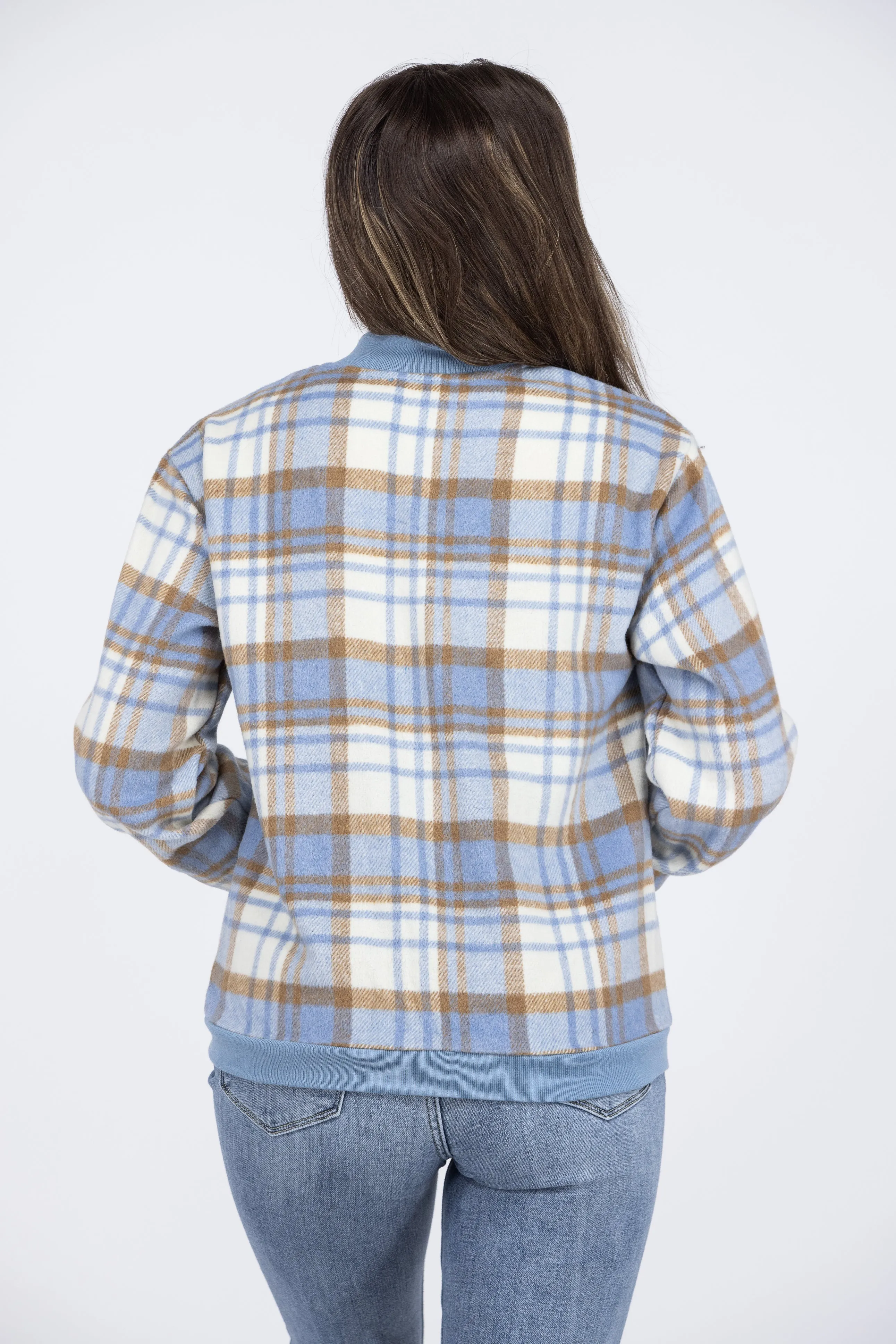 Veste bomber à carreaux zipée pour femmes Living It Up * Vente finale *