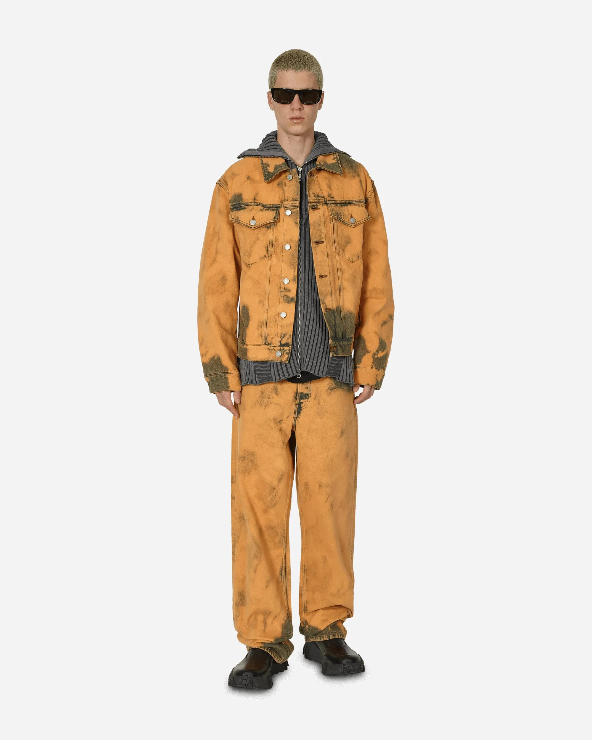 Veste en jean tie-dye coupe loose rouille clair