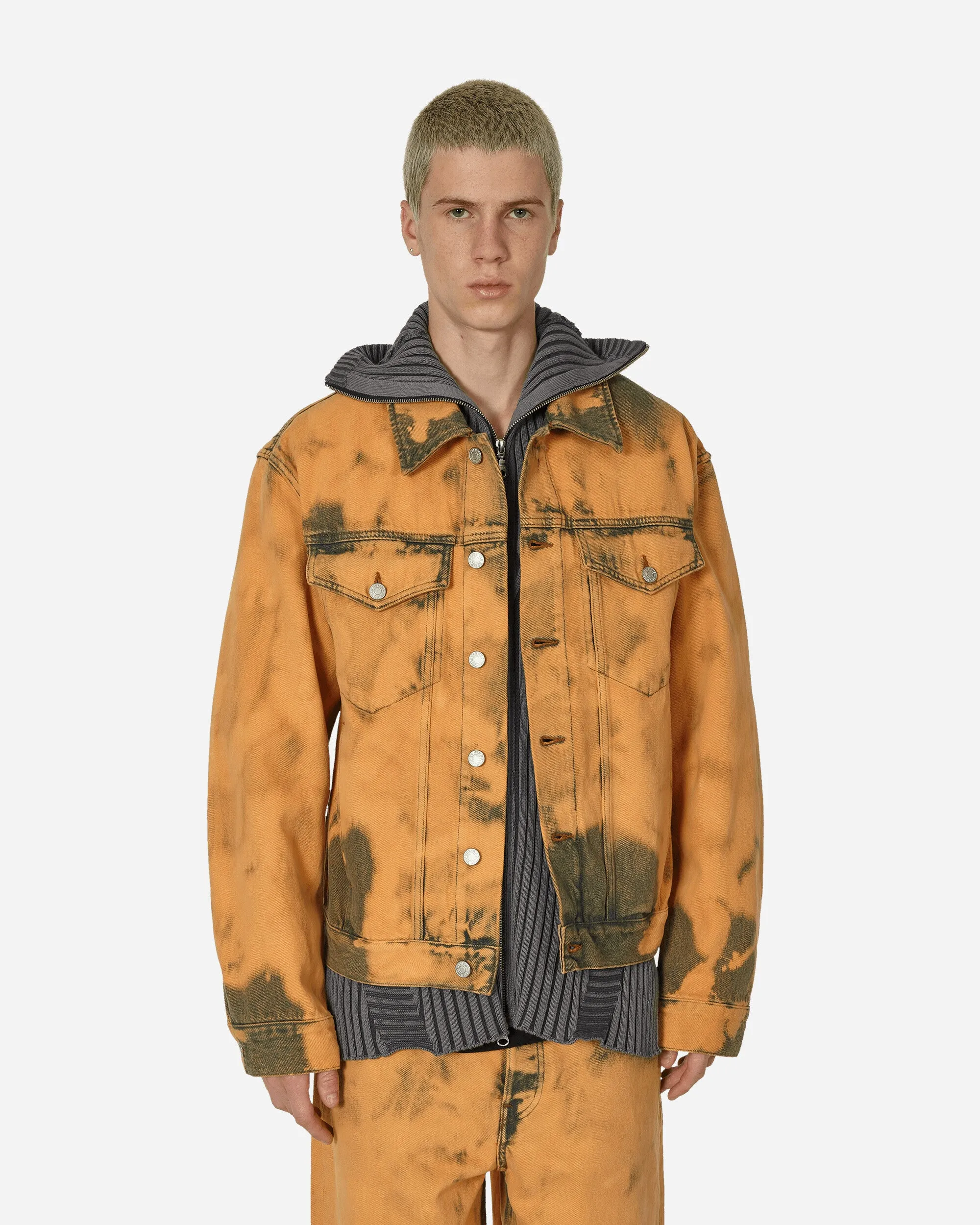 Veste en jean tie-dye coupe loose rouille clair