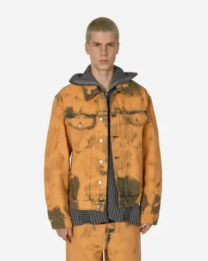 Veste en jean tie-dye coupe loose rouille clair