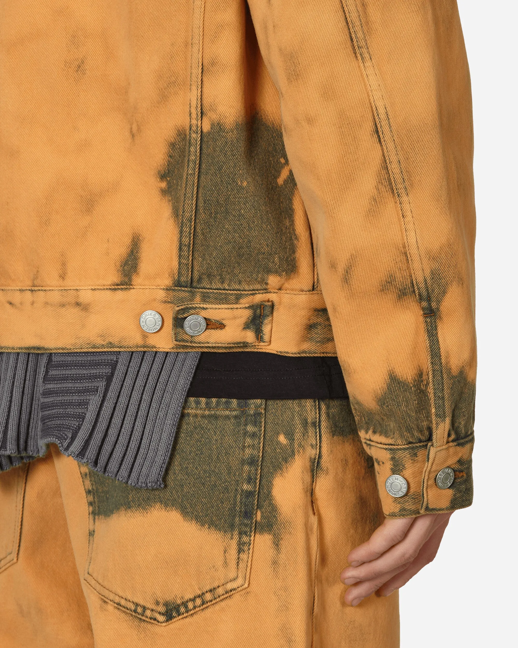 Veste en jean tie-dye coupe loose rouille clair