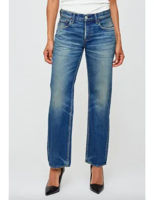 Pantalon droit Minneola à taille basse, bleu foncé - moussy
