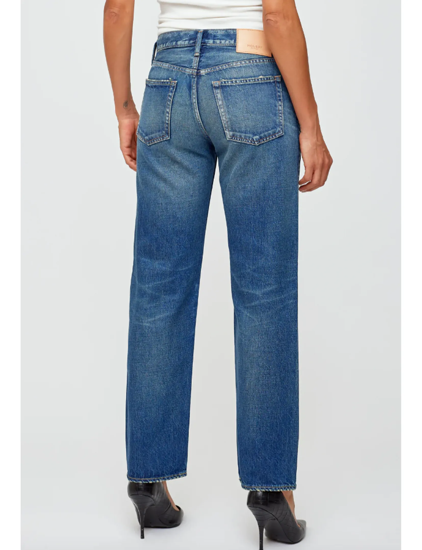 Pantalon droit Minneola à taille basse, bleu foncé - moussy