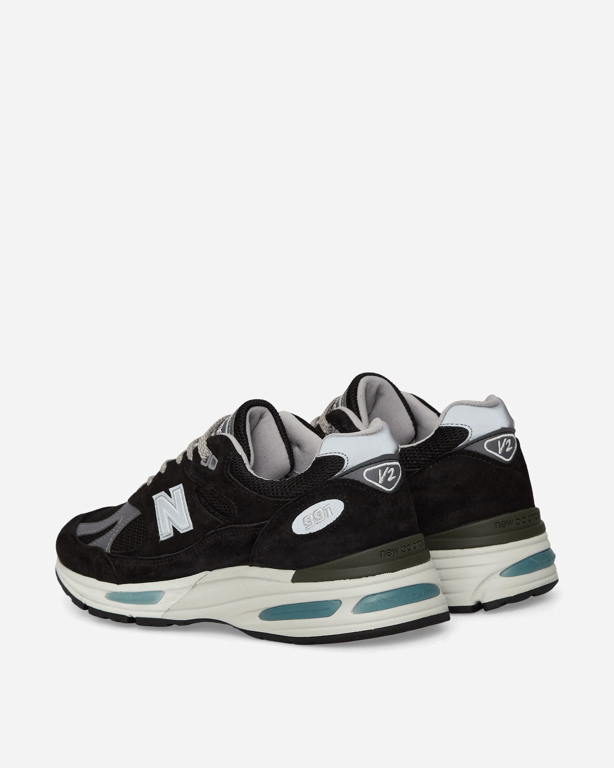 Baskets MADE in UK 991v2 Noir / Perle fumée / Argent