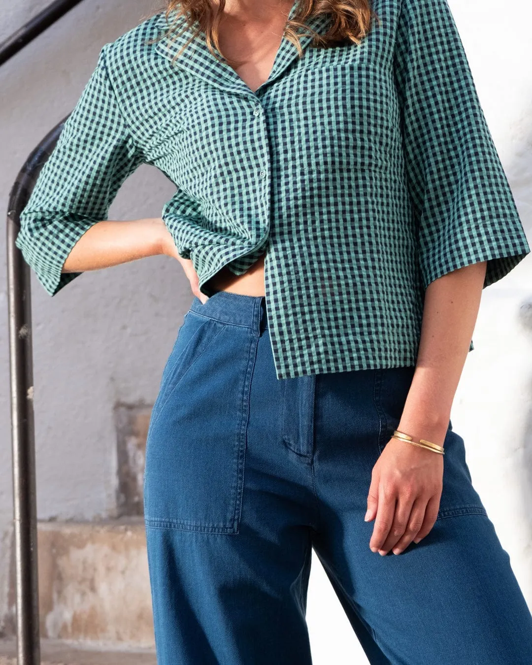 Pantalon en Coton pour Femmes Margate | Denim Texturé