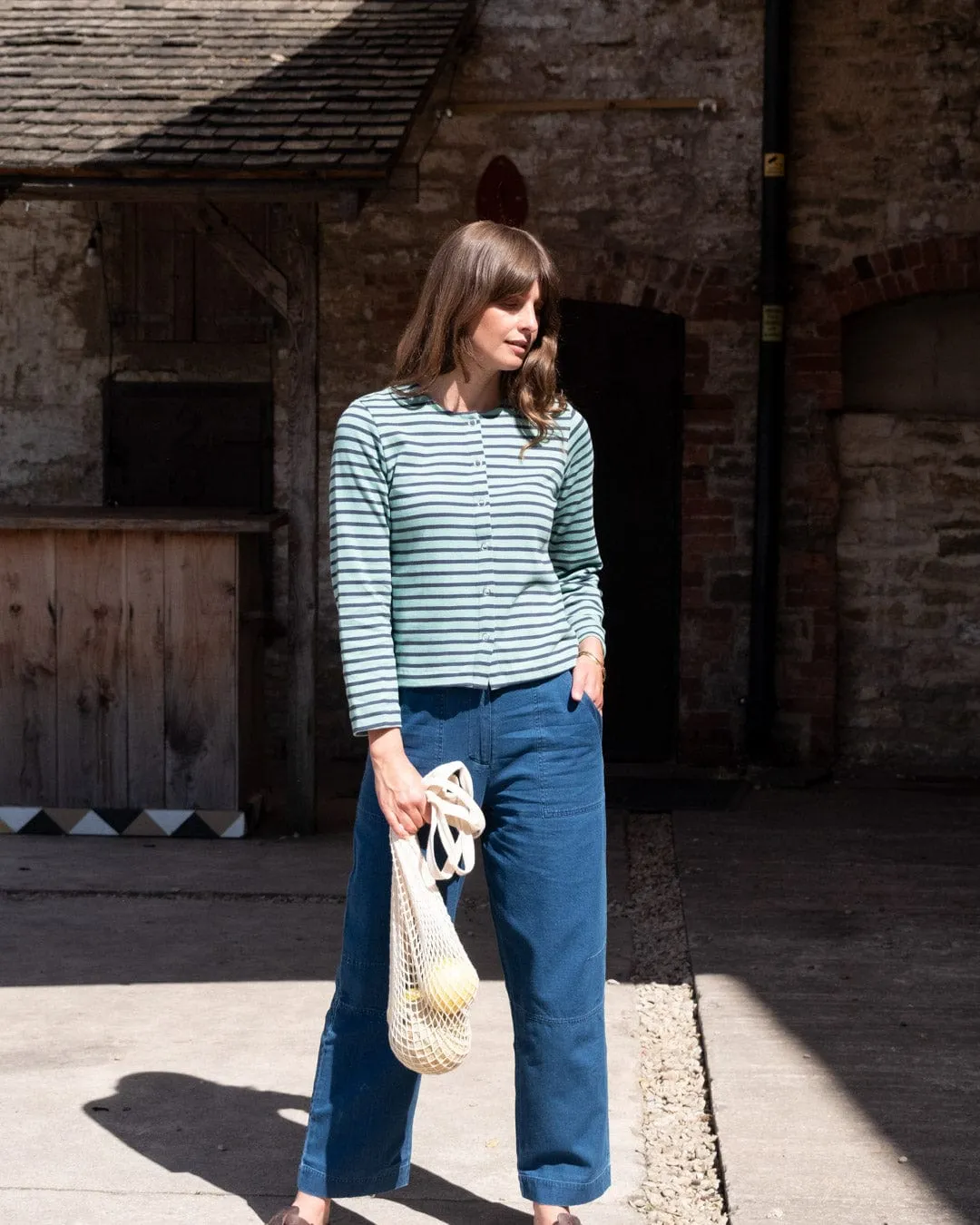 Pantalon en Coton pour Femmes Margate | Denim Texturé