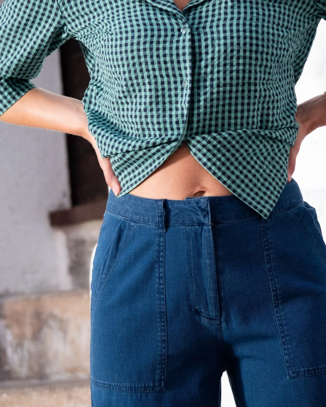 Pantalon en Coton pour Femmes Margate | Denim Texturé