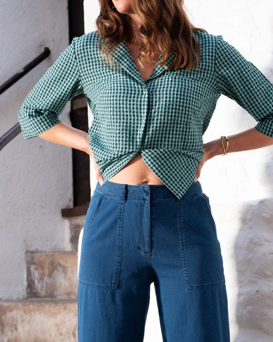 Pantalon en Coton pour Femmes Margate | Denim Texturé