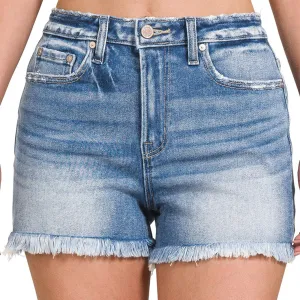 Short en jean délavé moyen