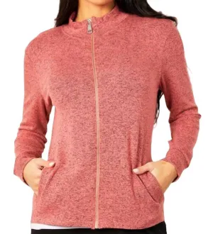 Veste Zip Mélange En Corail