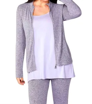 Veste Zip Mélange Lilas