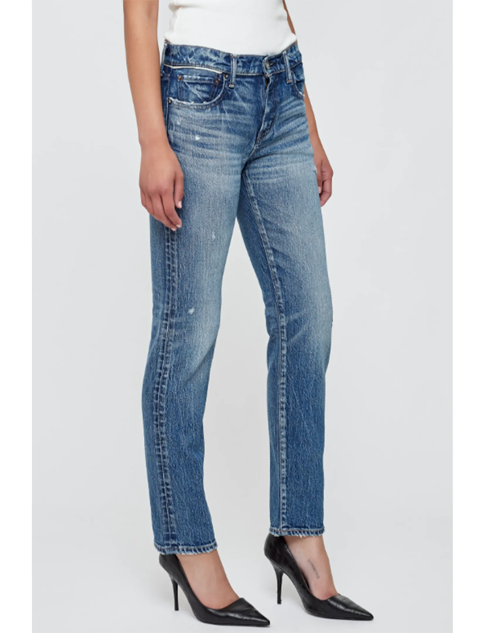 Melrose Slim Straight, Bleu Foncé Vêtements_moussy