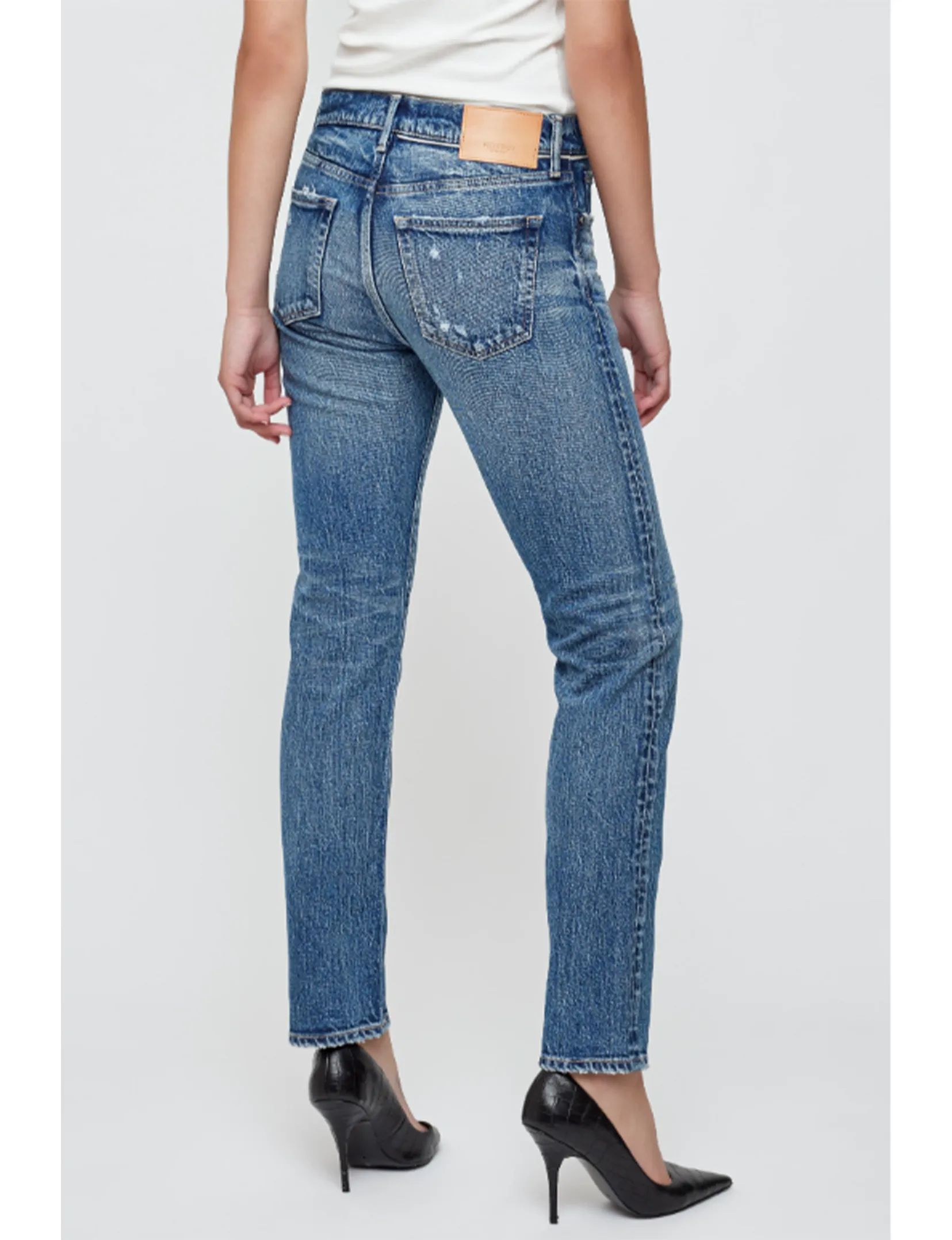 Melrose Slim Straight, Bleu Foncé Vêtements_moussy