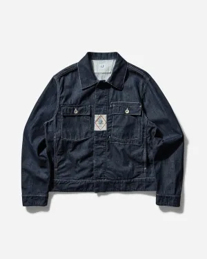 Veste courte en denim plaqué 3/1 bleu pour homme