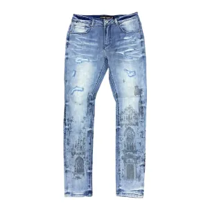 Jeans d'Église pour Hommes en Bleu