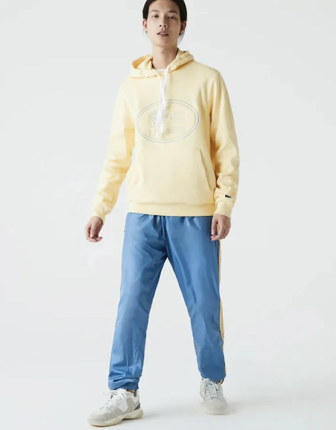 Pull à capuche brodé avec logo en piqué polaire jaune pour hommes Patagonia