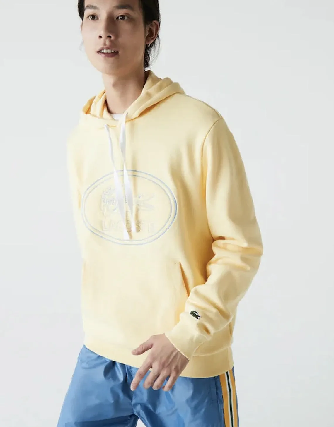 Pull à capuche brodé avec logo en piqué polaire jaune pour hommes Patagonia