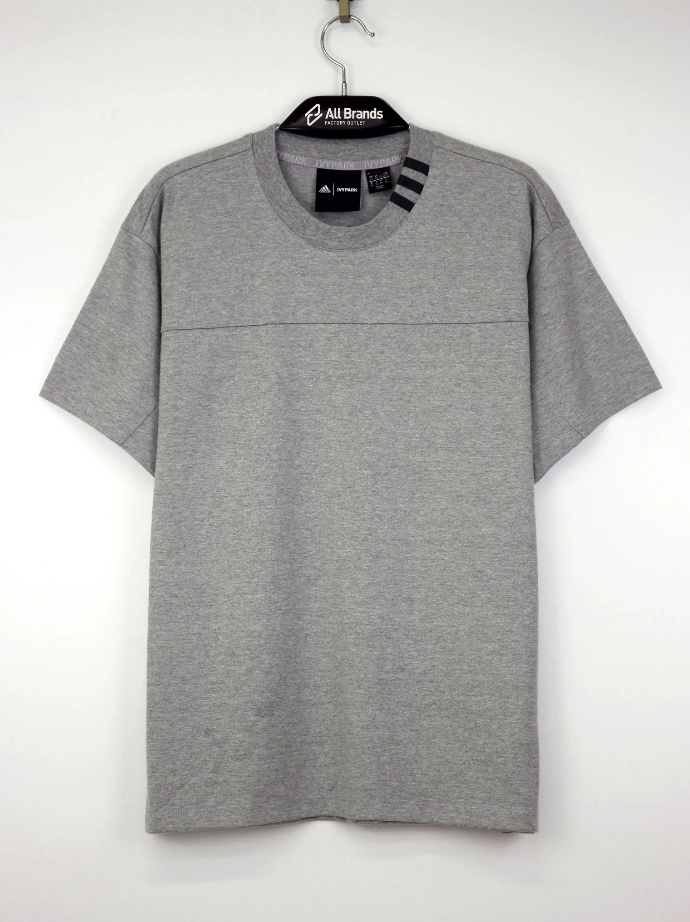 T-shirt large homme à 3 bandes, Gris