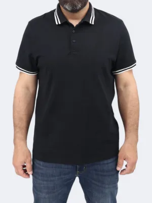 T-shirt Polo Homme Uni, Noir