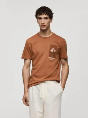 T-shirt imprimé pour homme, marron