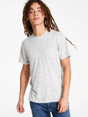 T-shirt Homme à Poche Latérale, Gris Clair
