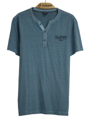 Chemise à rayures pour homme, Bleue