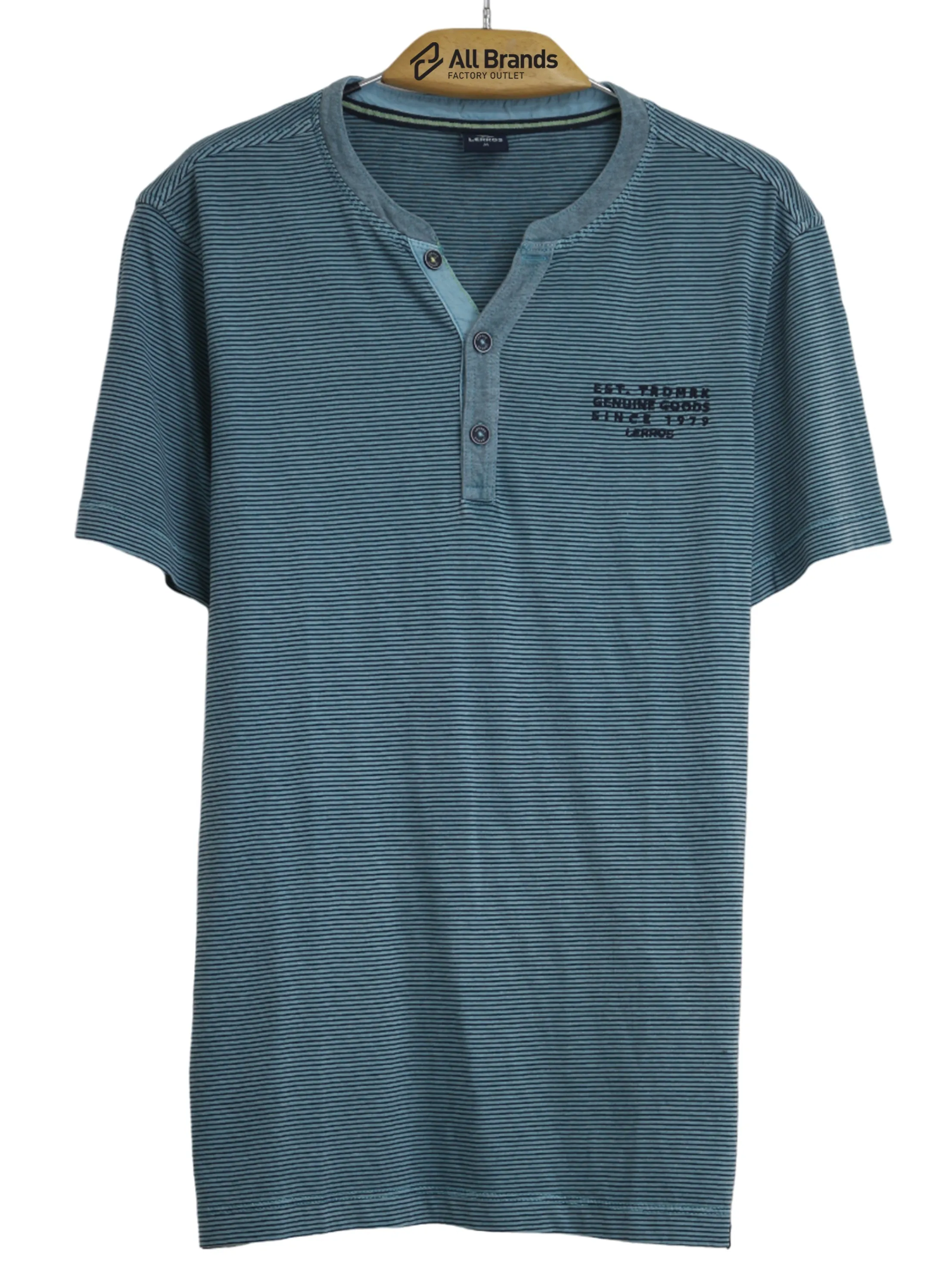 Chemise à rayures pour homme, Bleue