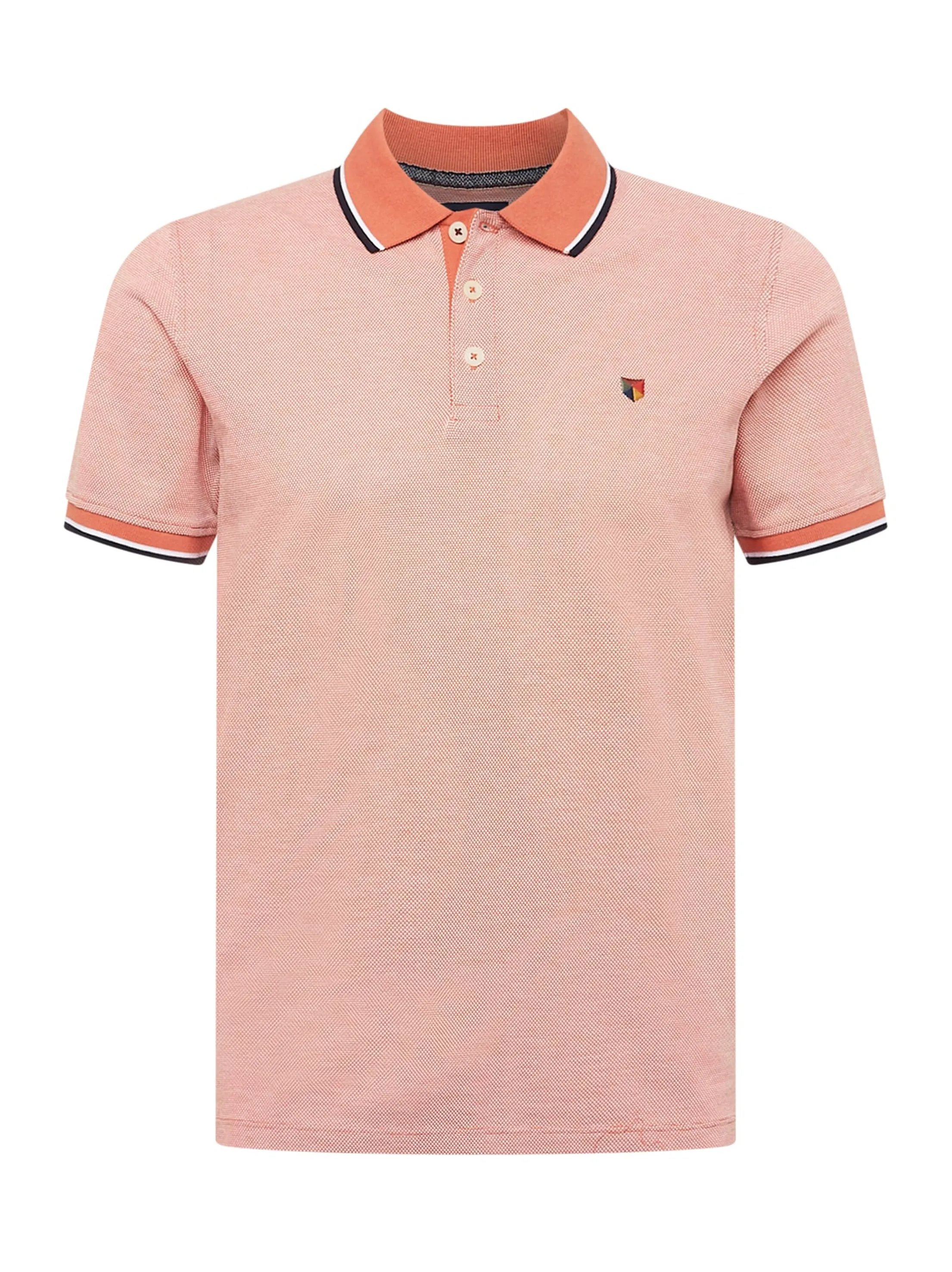 Polo brodé texturé pour homme, Pêche