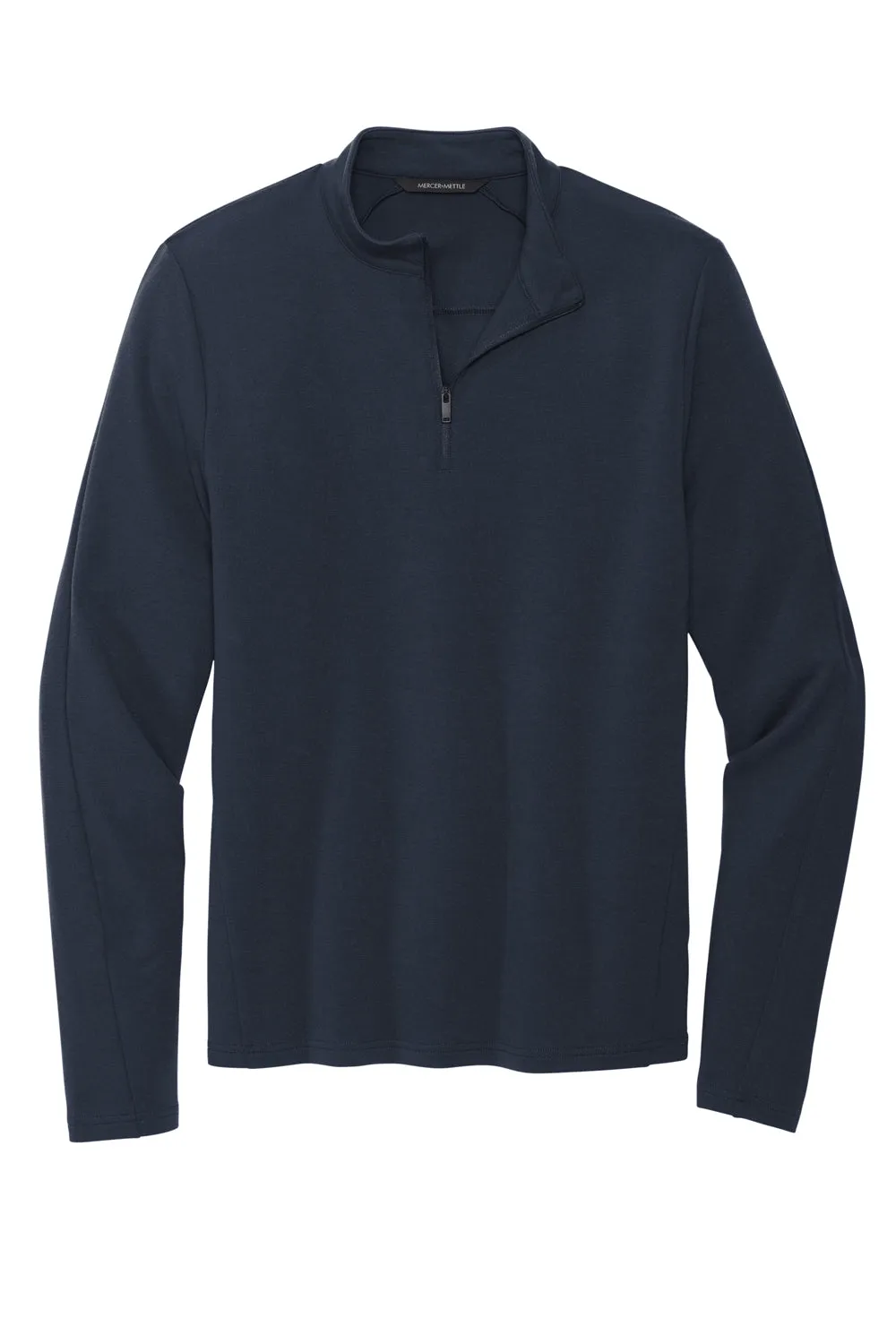 Mercer Mettle Pull Homme 1/4 Zip à Motif stretch - Bleu marine nuit