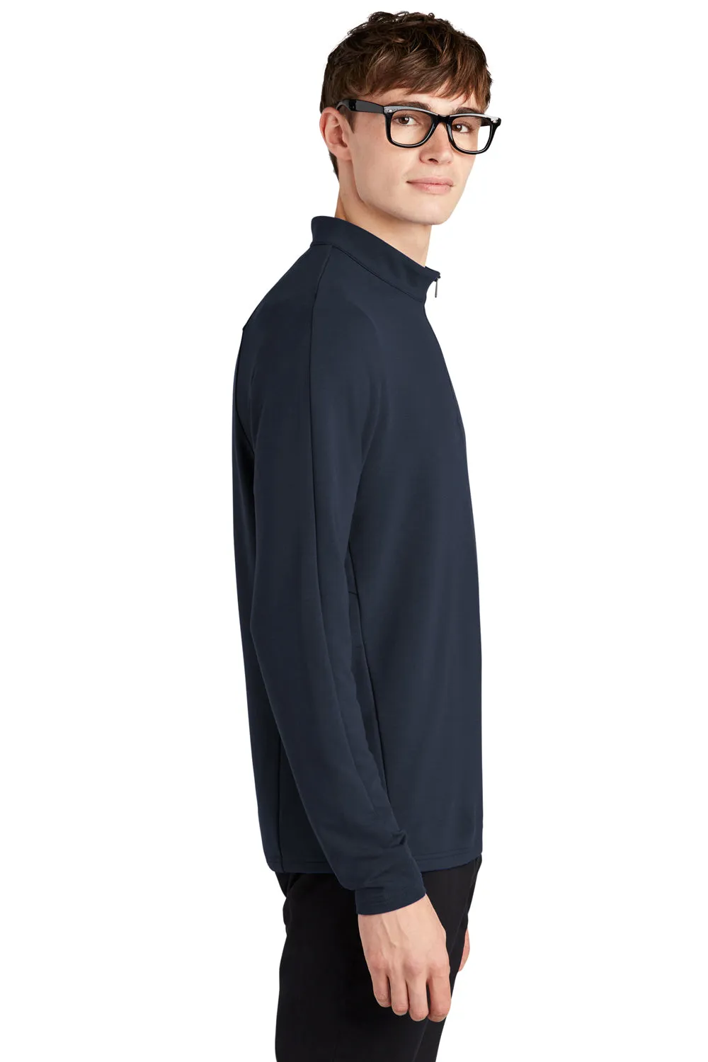 Mercer Mettle Pull Homme 1/4 Zip à Motif stretch - Bleu marine nuit