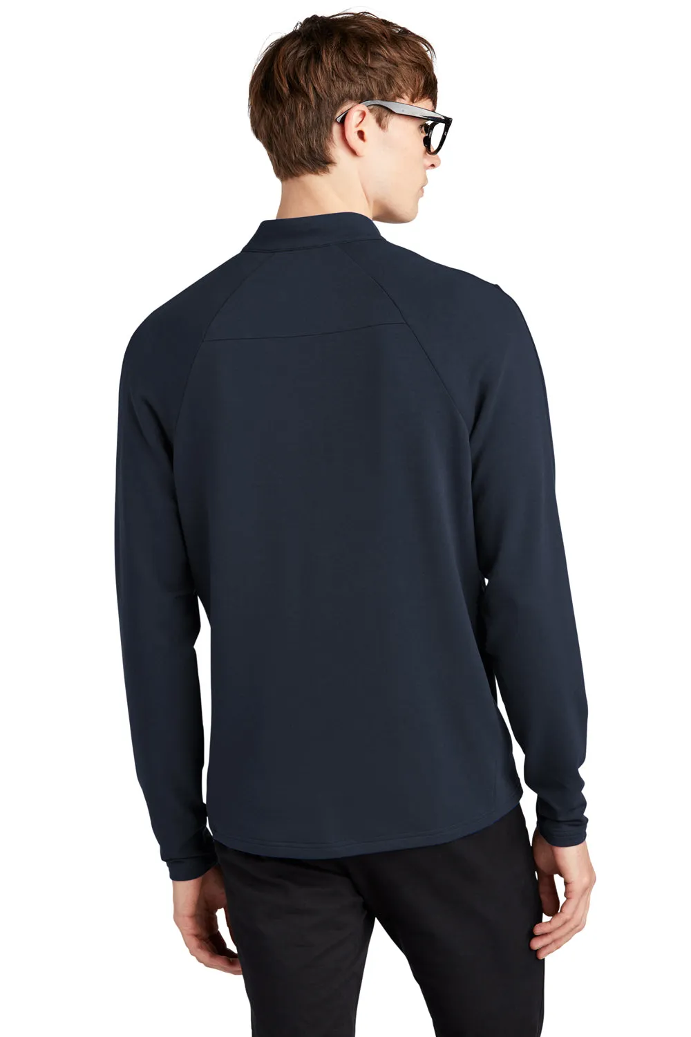 Mercer Mettle Pull Homme 1/4 Zip à Motif stretch - Bleu marine nuit
