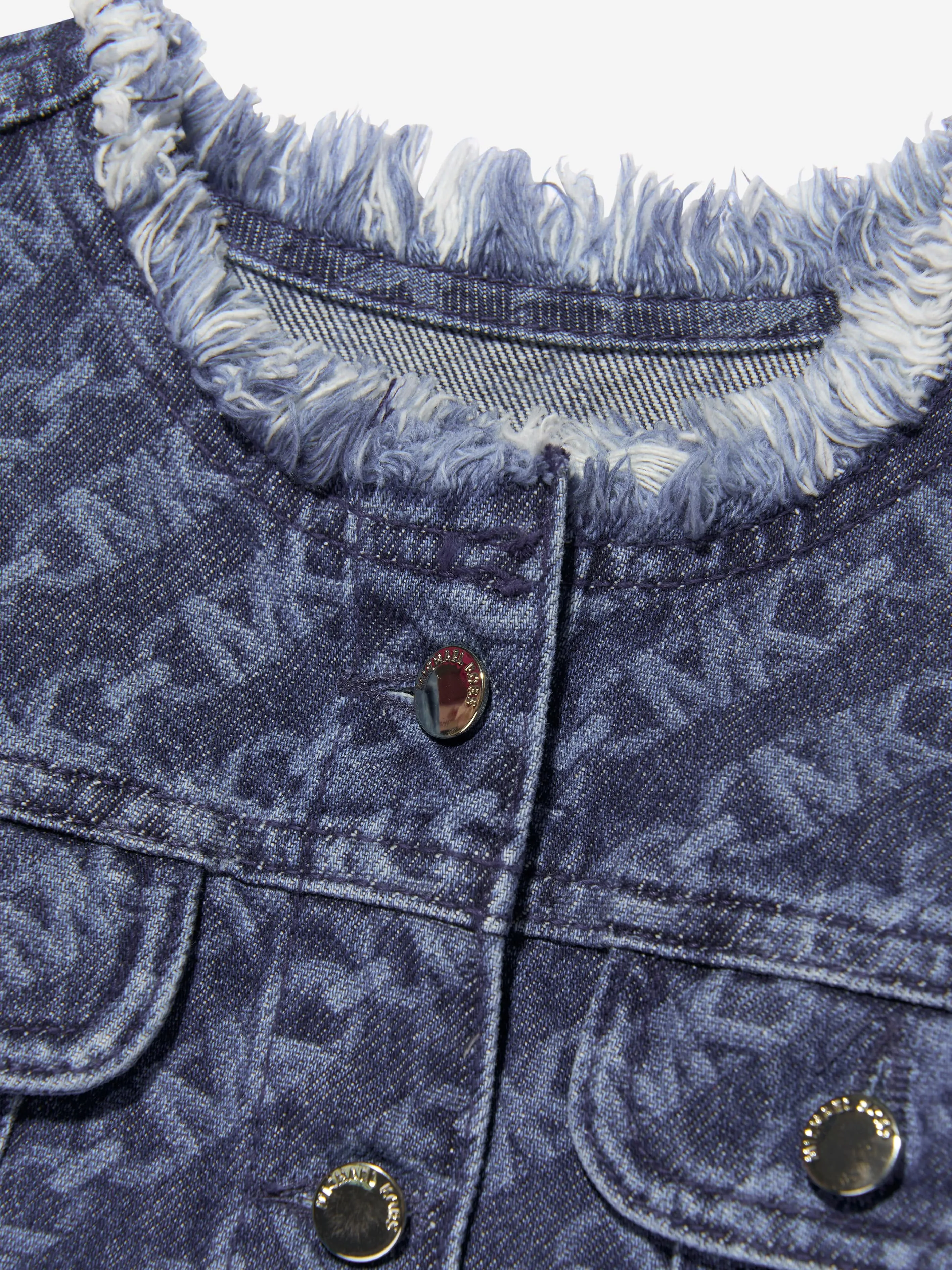 Veste en jean pour filles avec logo Michael Kors en bleu